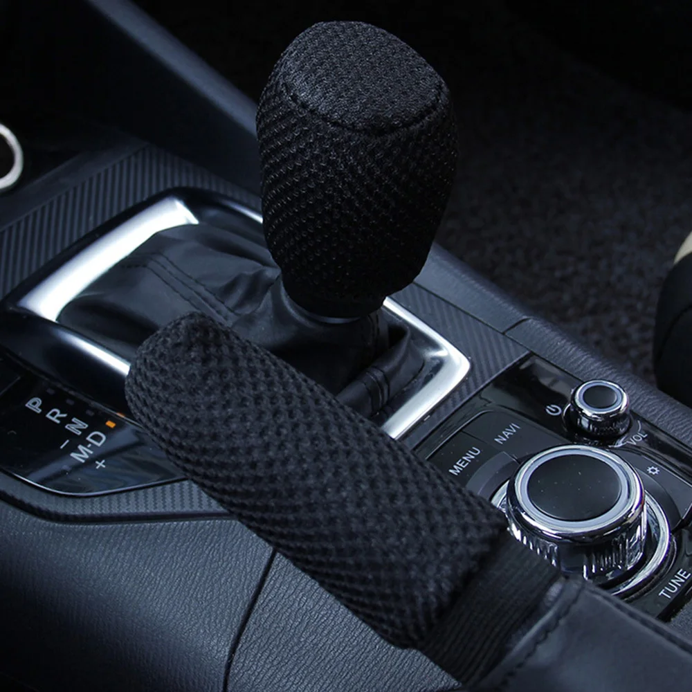 

Fashion Car Steering Wheel Set Hand Brake Sleeve Breathable Non-slip For 37-38CM