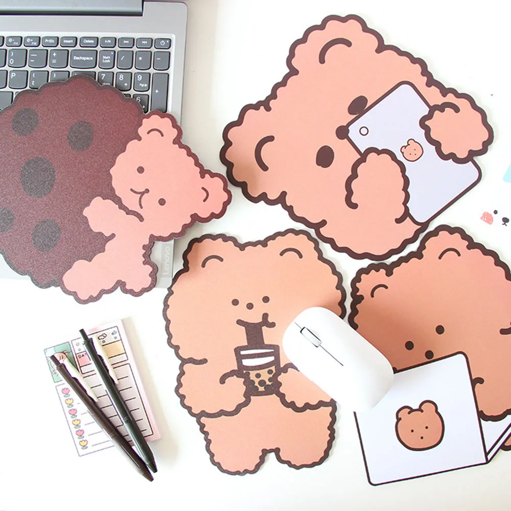 1 Pc Lovely Animal Mouse Pad Kawaii Bear Desk Mat Pads Waterproof Office Decoration Cup Antislip Girls Boys Cute Stationery | Компьютеры и