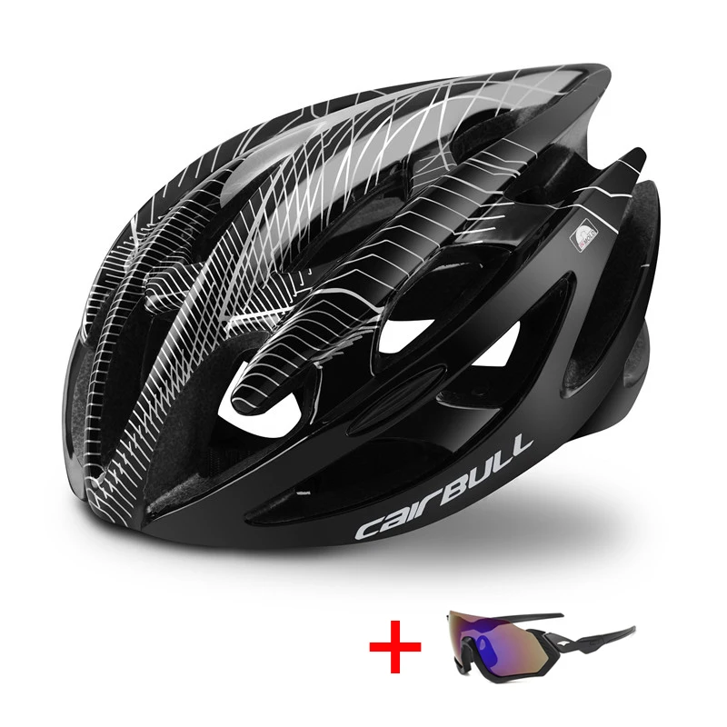 Унисекс спортивный шлем для езды на велосипеде с солнцезащитными очками специализированный шлем FR MTB велосипедный шлем в форме шоссейного горного велосипеда шлем - Цвет: Black