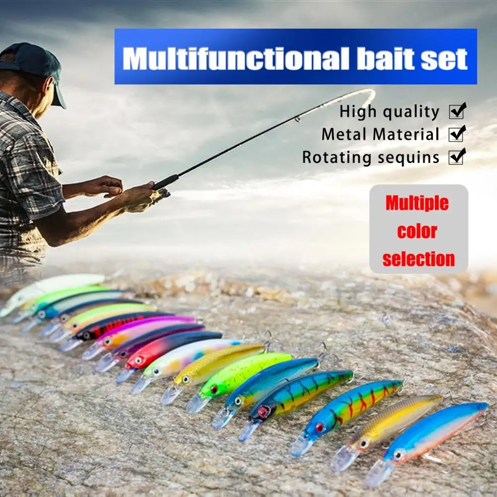 Set Bait Fake Sequined Soft Cocked Mouth Luya Laser Long-range Decoy 11cm | Спорт и развлечения