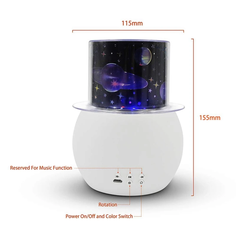 ABUI-Night Lighting Lamp, Colorful Star Rotating Light Projector, Starry Night Projector, Sky Star Night Light With Replaceable