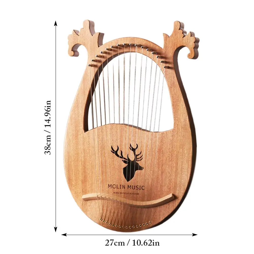 16-note Lyre harp набор жесткий портативный из красного дерева с гаечным ключом черная сумка для хранения арфа набор