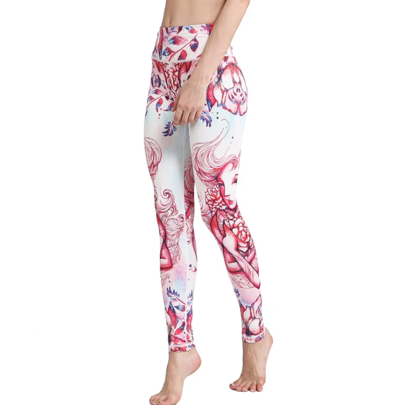 Спортивный любящее новые женские брюки для йоги с вышитым принтом узкие леггинсы для детей колготки для занятий фитнесом, спортом женщина