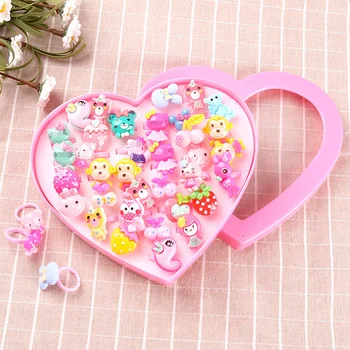 

Kawaii Colorful Mini Cartoon Plastic Rings Fingers Girls Kids Children Pretend Play Beauty & Fashion Toys Birthday Party Gifts