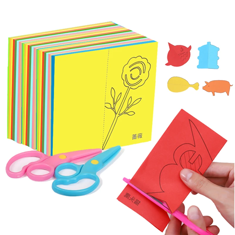 Tick Nick Tick Nick Colorful cute paper art craft stationery child scissors  scissors 6 pieces set (6 ways to cut) 