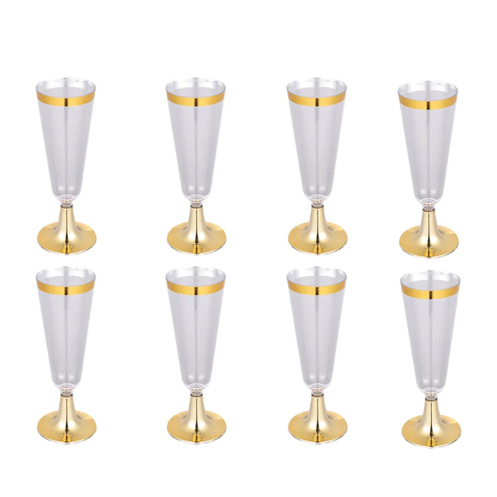 Одноразовые коктейльные чашки 8 шт. бронзирующие пластиковые для шампанского