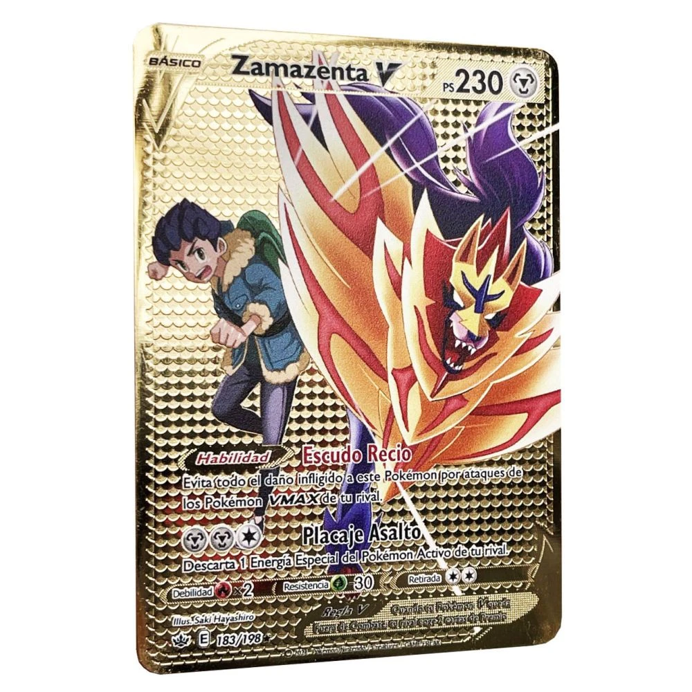 Zamazenta V Pokemon Cards in Spanish Iron Metal Pokmo Letters Kids Gift  Game Collection Cards ESPAÑOL Toy Rainbow| | - AliExpress