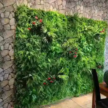 

Artificial Plant Lawn DIY Background Wall Simulation Grass Leaf Wedding Home Decoration Green Wholesale Carpet Turf Office Decor