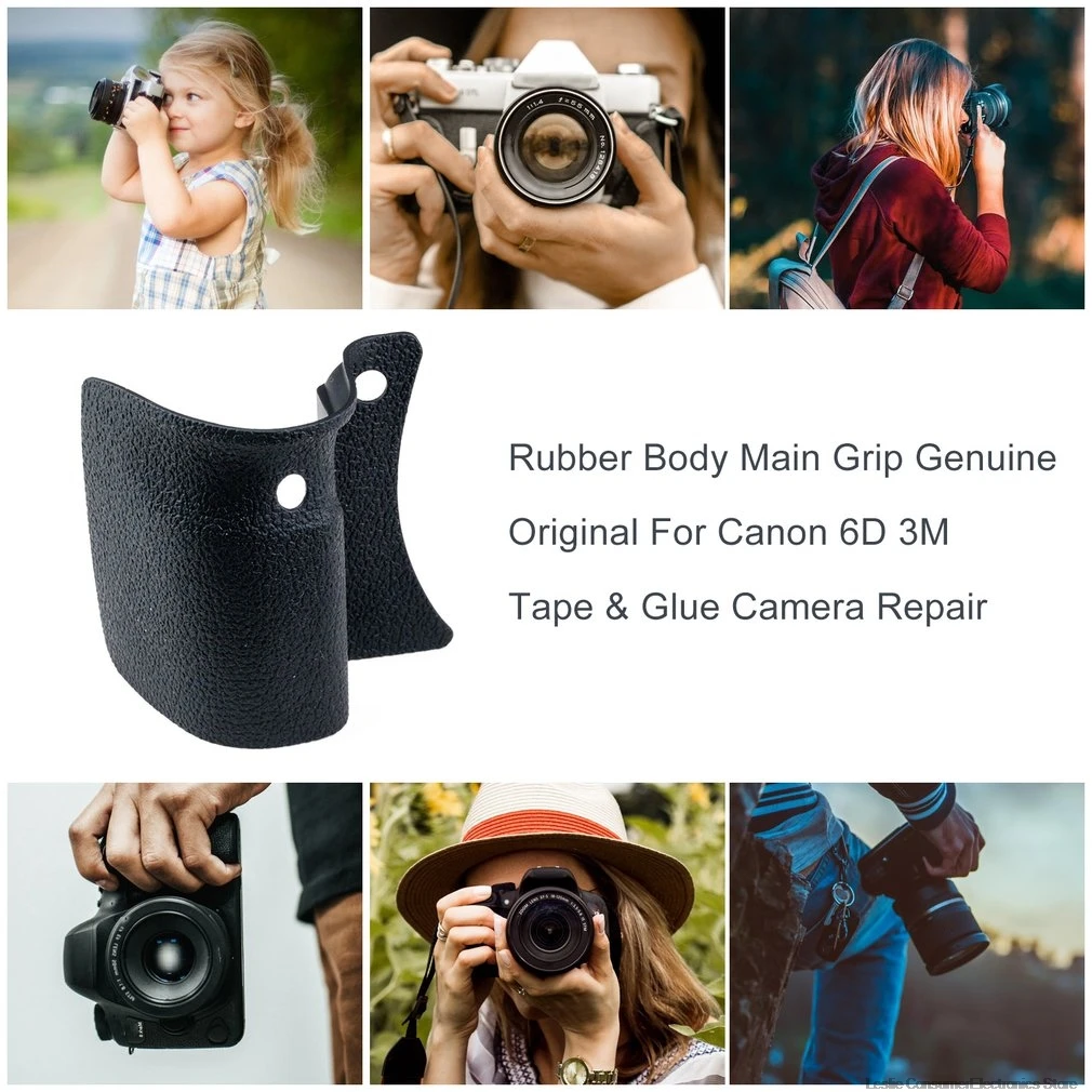 Rubber Body Main Grip For Canon 6D Tape & Glue DSLR Digital Camera Repair Camera Replacement Unit Repair Parts