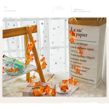 

LED Garland Maple Leaf Decoration Light String Lights Battery Fairy Christmas Thanks Giving Decorations for Home Room and Tree