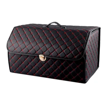 

Universal Car Storage Bag PU Leather Trunk Organizer Box For Car SUV Storage Bag Folding Folding Car Trunk Stowing Tidying