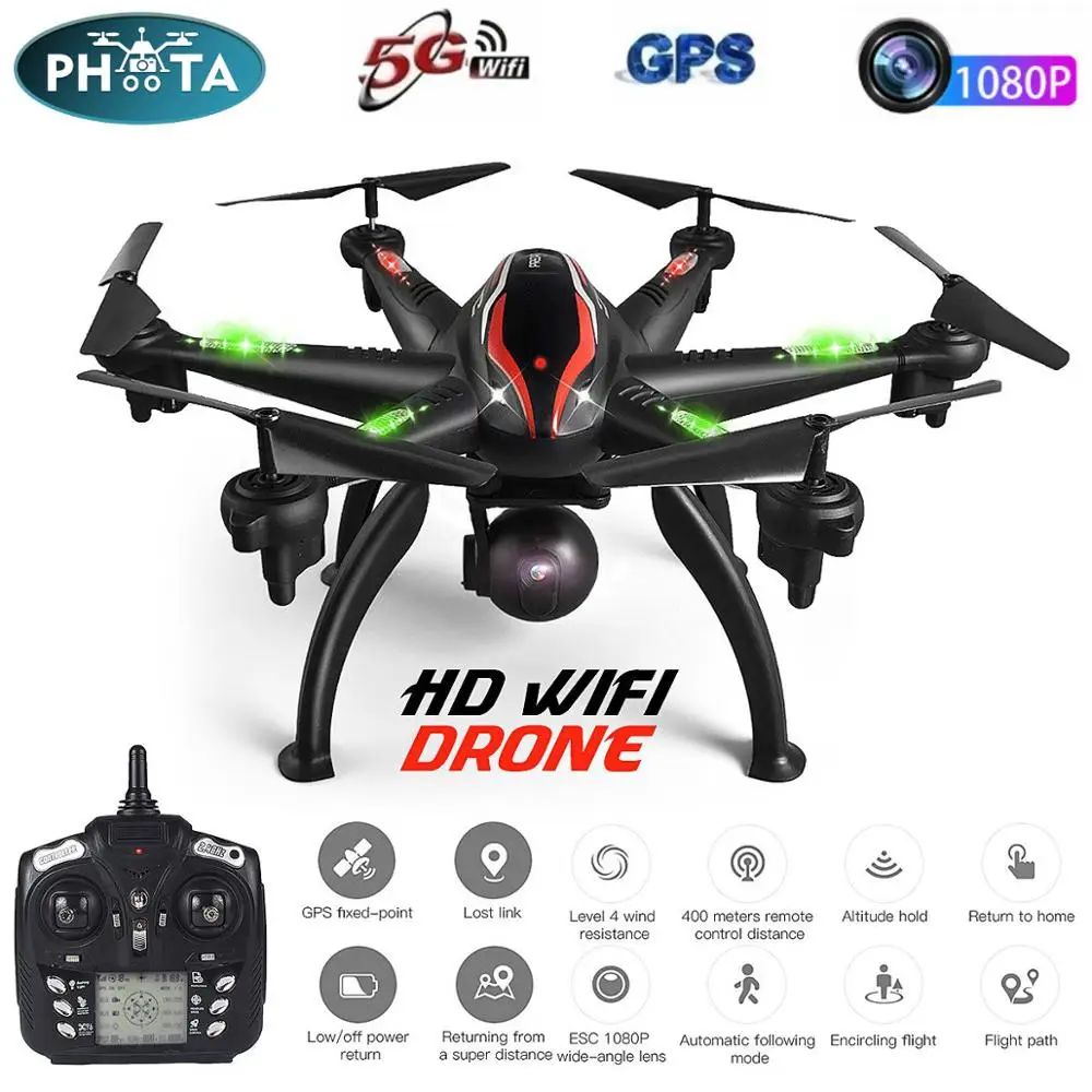 L100 GPS Дрон 4K с камерой HD Профессиональный Квадрокоптер 6 осей Wifi FPV селфи дроны