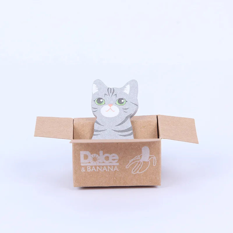 5 шт. 3D Kawaii Кошка Собака коробка милые наклейки из мультфильмов корейские