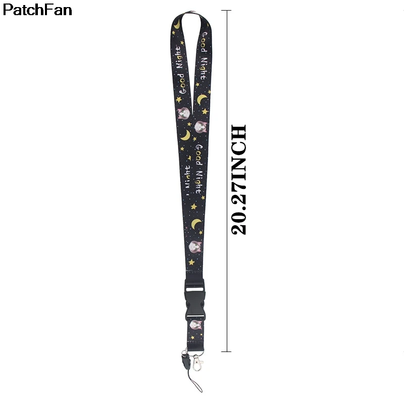 A2419 Patchfan мультяшный kawaii Кот тег ремень шеи ремешки для безопасности отрыва для мобильного телефона USB ID бейдж держатель ключа