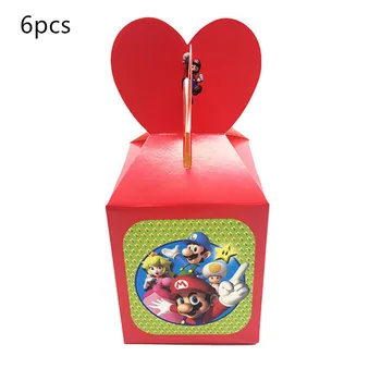 

6pcs/lot Candy Box Cake Box Gift Bags For Mario Avenger Princess Theme Baby Shower Kids Birthday Party Decoration Favor Supplies