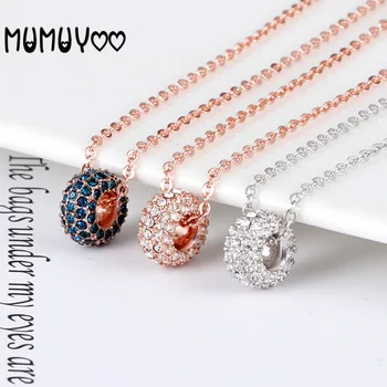 

New high quality s925 silver simple fashion necklace women lucky beads crystal women necklace clavicle chain jewelry