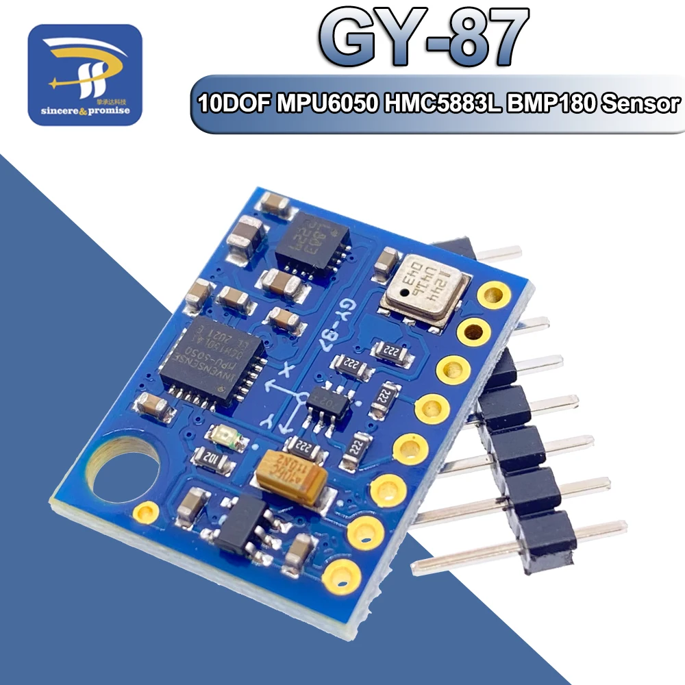 Φ 10DOF модуль MPU6050 HMC5883L BMP180 GY87 сенсорный 3 в-5 в для высокой точности мощности Arduino |