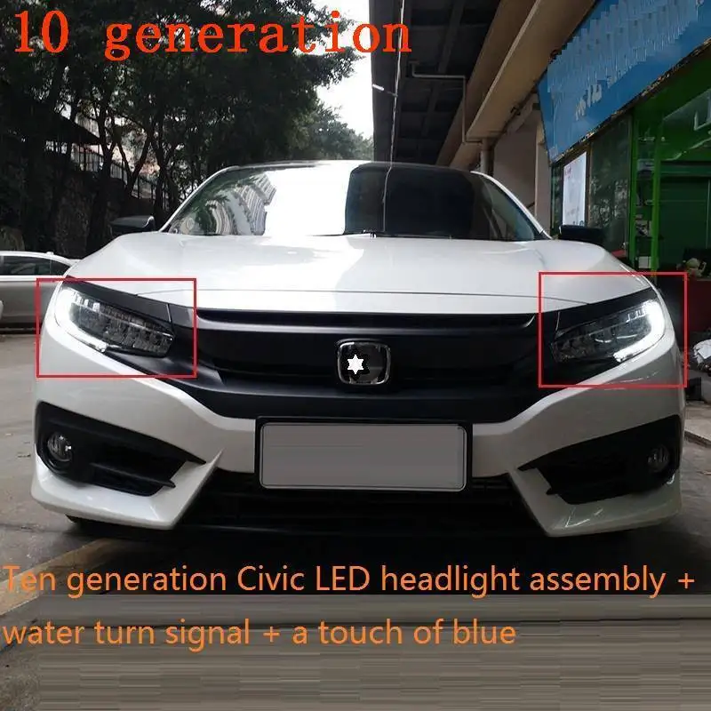 Cob Neblineros Exterior Running Automobiles Luces Para Auto Led Drl Headlights Rear Car Lights Assembly FOR Honda Civic - Цвет: MODEL J