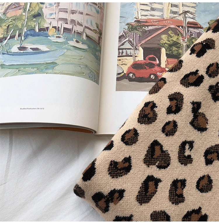 Леопардовый жилет, вязаный женский винтажный негабаритный весенне-осенний женский жилет, шерстяной свитер, жилеты, женский жилет без рукавов Poullovers