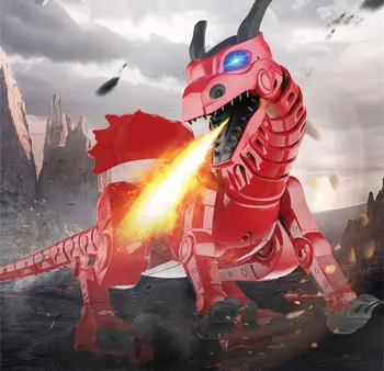 

[Funny] Jurassic Electric Dinosaurs Model Toys Simulation Walking Dinosaur Robot With Light Sound Swing music Dinosaur toy gift