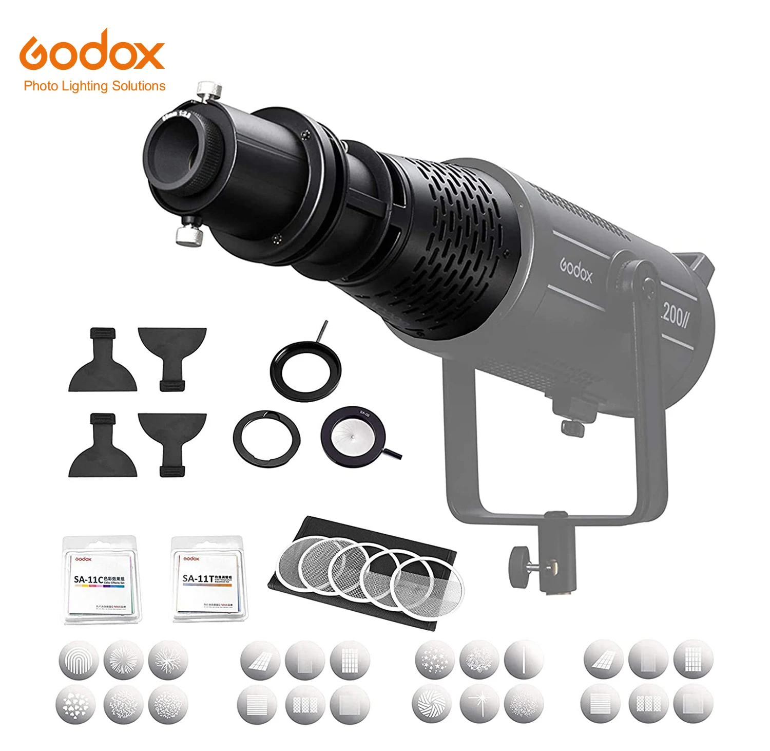 best lens for astrophotography Godox SA-17 Kit for Godox SA-P Projector Kit to Bowens Mount S30 VL150 VL200 VL300 SL150II SL200II LED Light mini photo studio lightbox