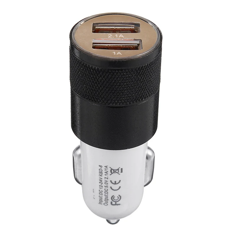 New Arrival Car Charger 12V 5V 2.1A Mini Dual 2 Twin Port Universal USB Plug In Car Lighter Socket Adapter