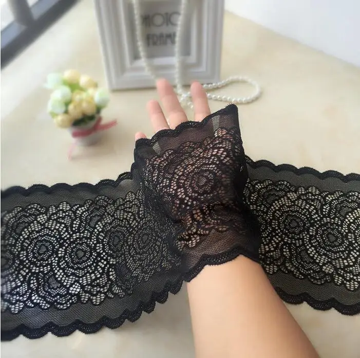 1 Meter Best Price Elastic Lace Trim Ribbon Garment Stretch Black White Lace Fabric DIY Underwear Clothing Edge Lace Accessories