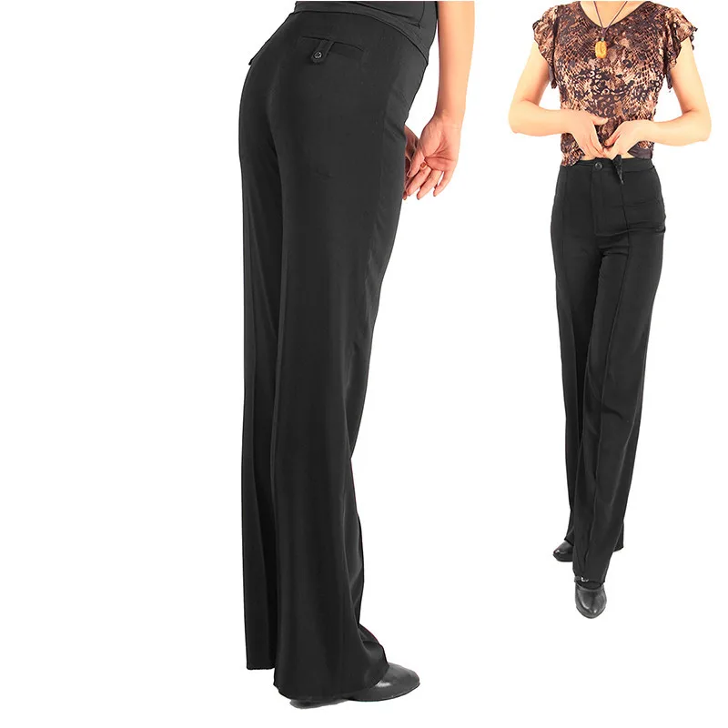 Hot Sale High Quality Spandex Women Ballroom Latin Dance Pants with pockets
