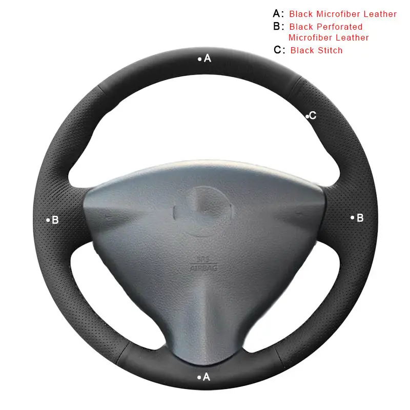 Microfiber Leather Автомобильная оплетка на руле для Nissan Tiida Sylphy 2012- Versa- Versa Note DIY авто-Стайлинг - Название цвета: Microfiber Leather