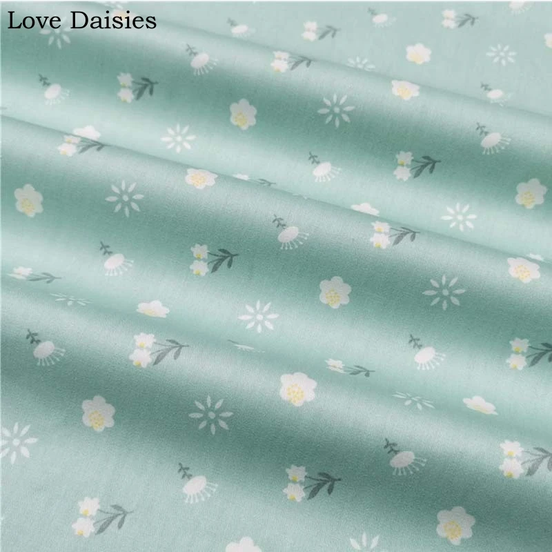 Хлопок саржа белый мультфильм розовый зеленый кролик лиса птица маленький белый цветок ткань детская простыня домашний декор ручной работы платье ремесло