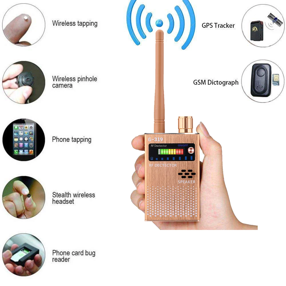 

G319S ghost detector wiretap bug mini hidden camera spy camera mini camera GPS GSM RF sound signal spy wiretap device finder