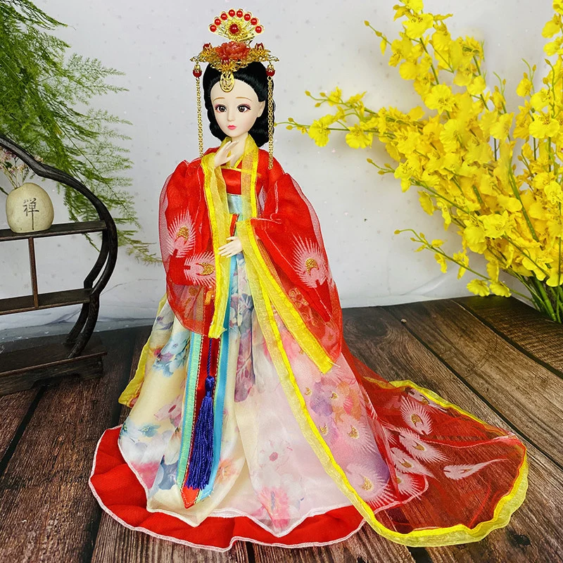 1/6 Scale 30cm Ancient Costume Hanfu Dress Long Hair Fairy Princess Barbi Doll Joints Body Model Toy Gift For Girl C1234 jason tutu 20cm canada boeing 787 airplane model plane model aircraft diecast metal 1 300 scale planes factory drop shipping