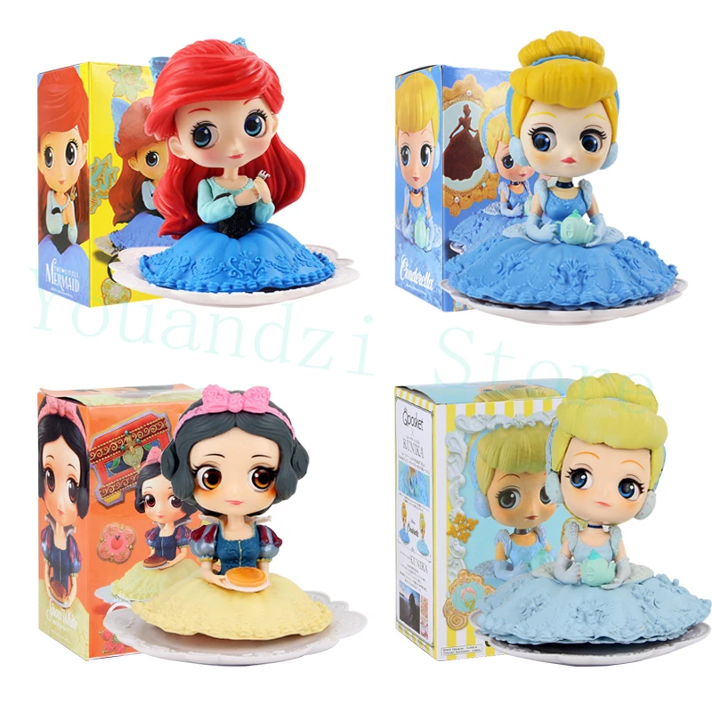 

Princess Figure Toy Q Posket Snow White Cinderella Ariel Mermaid Sugirly Animation Beauty Model Dolls Gift for Girls