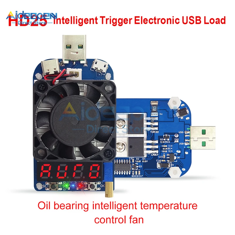 HD25 4A 25W HD25 HD35 25 Вт 35 Вт триггер QC2.0 QC3.0 Электронный USB нагрузочный резистор разрядка тест батареи регулируемый ток напряжение СВЕТОДИОДНЫЙ дисплей - Цвет: HD25 4A 25W