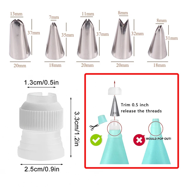 6 db Készlet Levelek Fúvókák Rozsdamentes Acél Jegesedés Csővezetékek Tippek Tészta Fondant Sütemény Sütőedényekhez - Image 2