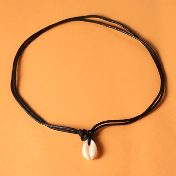 

Vintage Ethnic Sea Shell Leather Chain Choker For Women Men Summer Beach Jewelry Shellhard Trendy Charms Conch Shell Necklace
