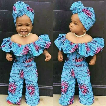 Oluchi Ankara long  Short Sleeve Jumpsuit