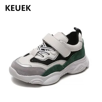 

New Children Sports Flats Boys Sneakers Girls Student Casual Breathable Genuine Leather Baby Toddler Kids Shoes 018