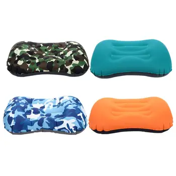 

Inflatable Pillow Folding Portable Nylon Chin Unisex Neck Head Support Health Airplane Travel Pillows