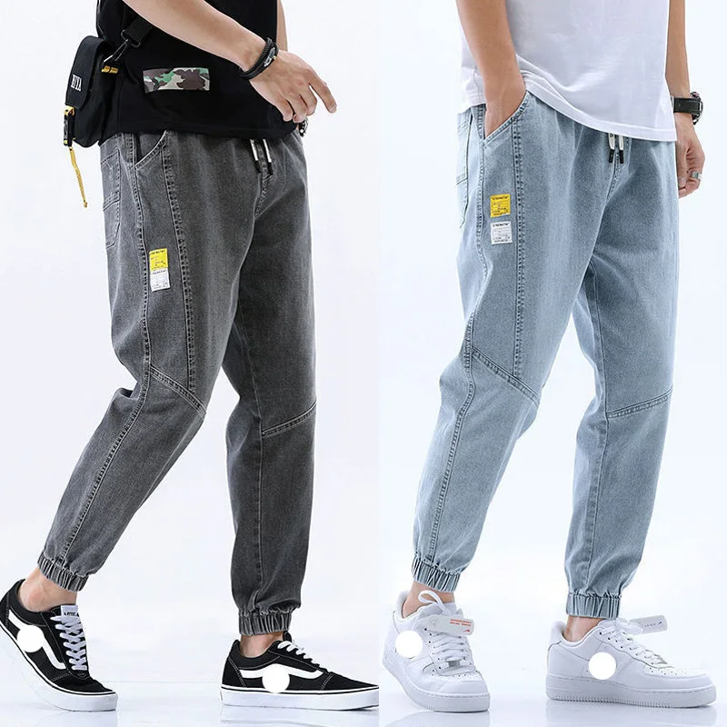 

Autumn And Winter Pants Men Vintage Hip hop Streetwear Joggers Harem Pocket Elastic waist Ankle length jeans loose Trousers