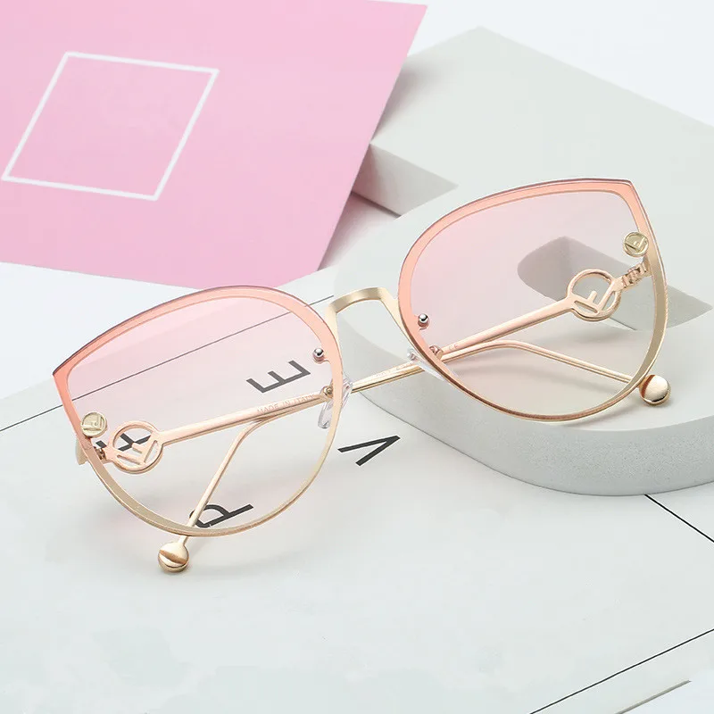 Gradient Pink Новинка, солнцезащитные очки кошачий глаз, очки для водителя, модная большая коробка, женские солнцезащитные очки, женские очки для океана, солнцезащитные очки, сексуальные женские модные - Название цвета: Gradient Pink