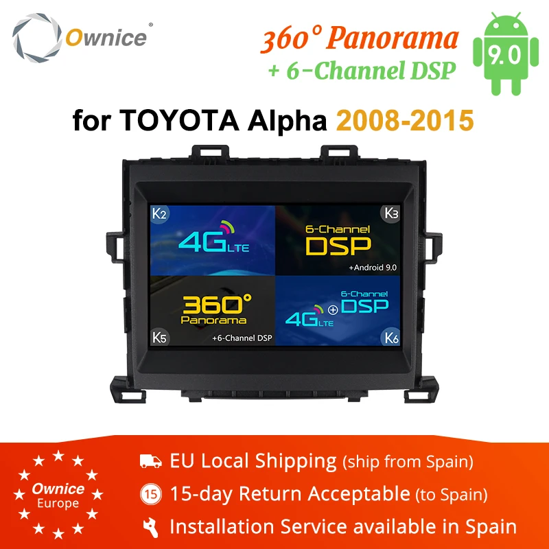 

Ownice Android 9.0 2 Din Car Radio Multimedia Player GPS Stereo k3 k5 k6 For Toyota ALPHARD 2008 2009 2010 2011 2012 2013 2014