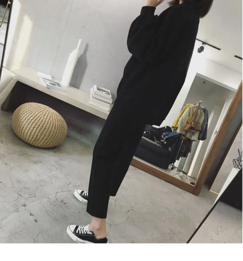 nike sweatpants BGTEEVER Winter Thicken Women Pencil Pants Wool Pants Female Autumn High Waist Loose Trousers Capris Soft Good Fabric BGTEEVER plaid pants