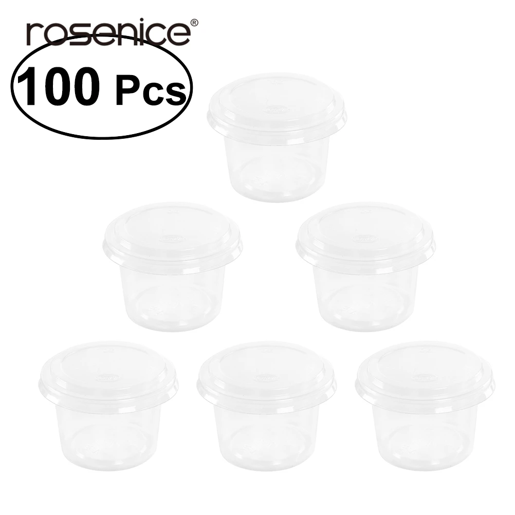 

100PCS 10.5oz Disposable Plastic Portion Cups Clear Portion Container with Lids for Jelly Yogurt Mousses Take-out