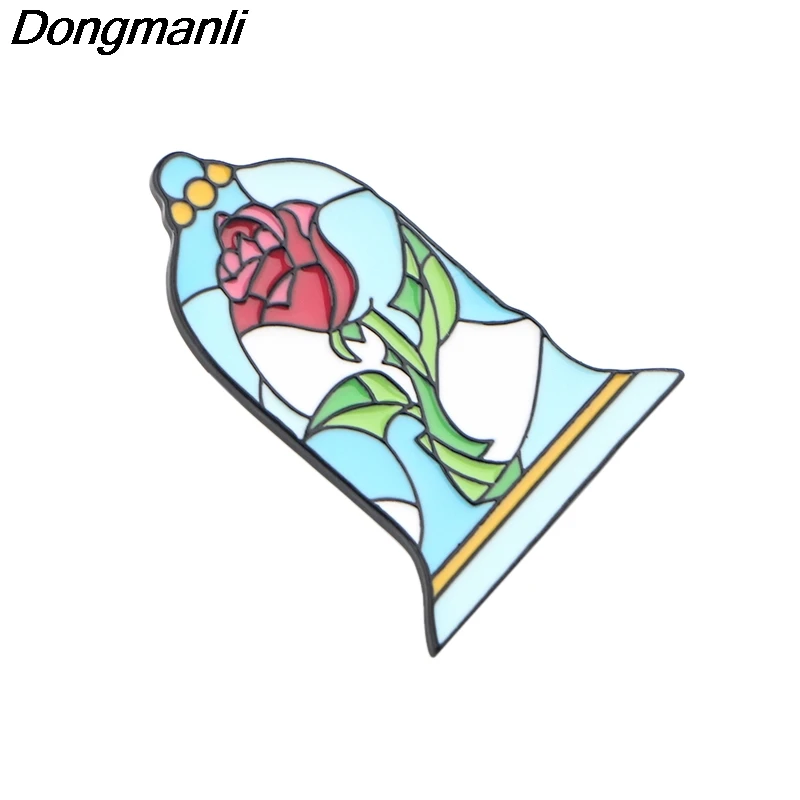 P4200 Dongmanli розы эмалированные булавки и броши для женщин модные нагрудные булавки рюкзак сумки значок подарки