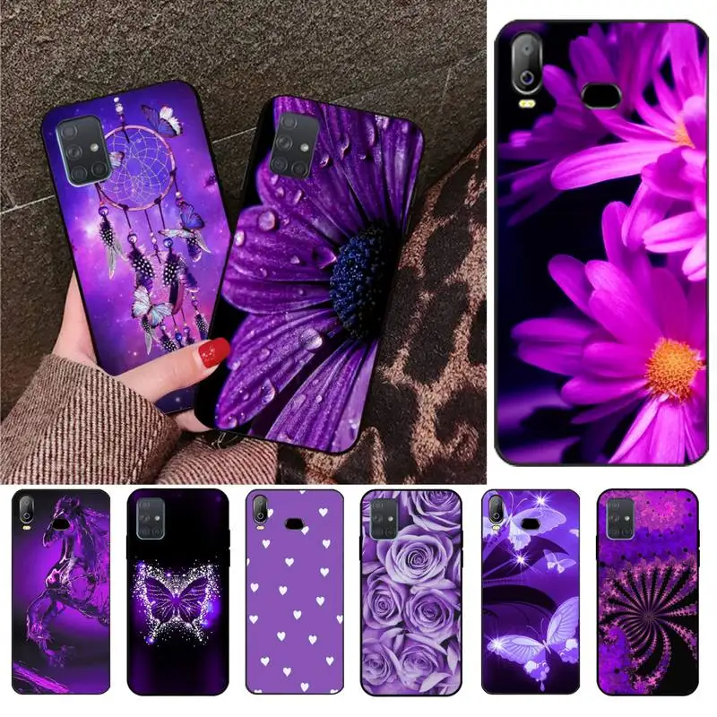 CUTEWANAN infinity on фиолетовый чехол черный мягкий для телефона Samsung A10 A20 A30 A40 A50 A70 A71 A51 A6 A8