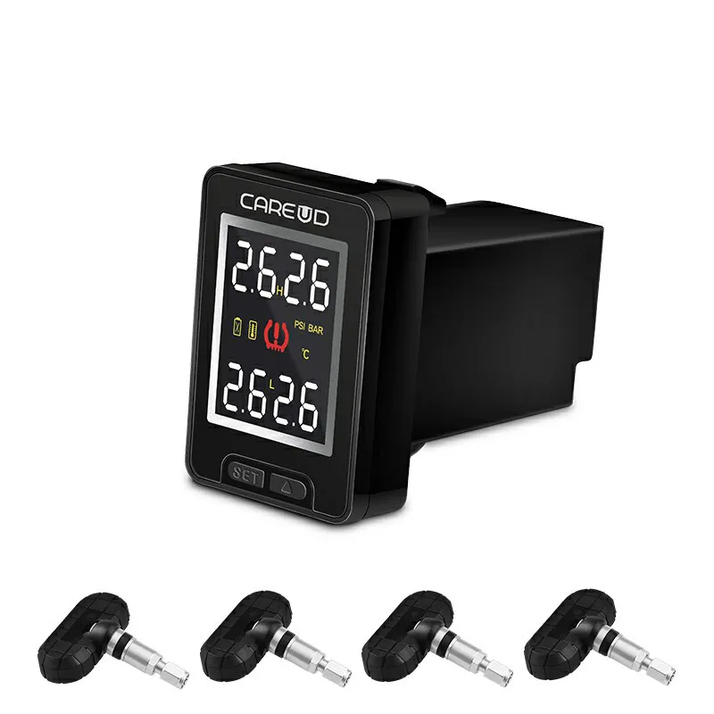 

New U912 wireless tire pressure monitoring system for Toyota's 4 built-in sensors car accessories XZ-64