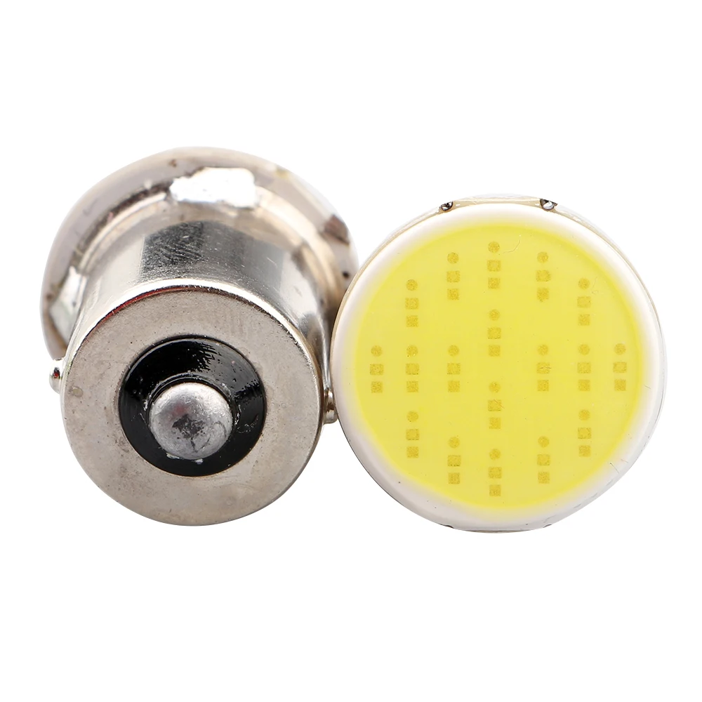 YM E-Bright 100 шт. S25 COB 18 SMD 18 Led 1156 BA15S P21W указатель поворота задние фонари, белые, желтые, красные, работающего на постоянном токе 12 В Led машинные огни