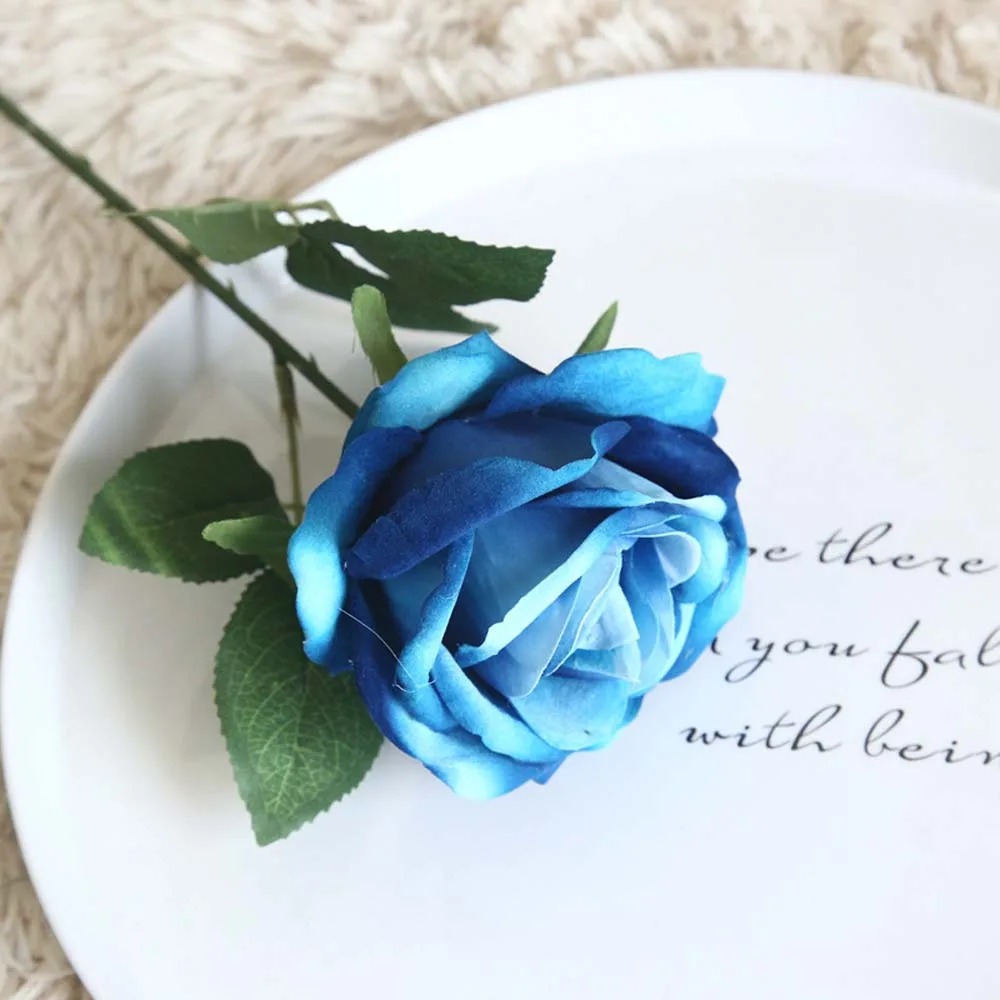 1~ 10 шт. ткань милый розовый Искусственный Пион розы ветка Цветы свадебное украшение дома милые розовые поддельные цветы ремесла вечерние украшения - Цвет: blue