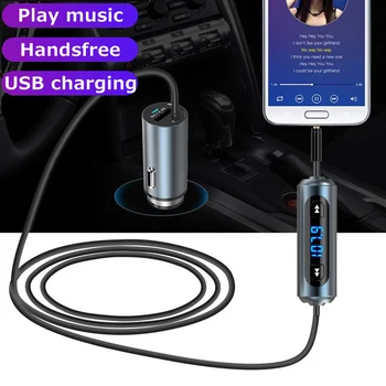 

5V/2.4A USB Charger 3.5mm AUX Input Handsfree FM Transmitter Car Music Player Cigarette Lighter Car Kit for Mobile Phone